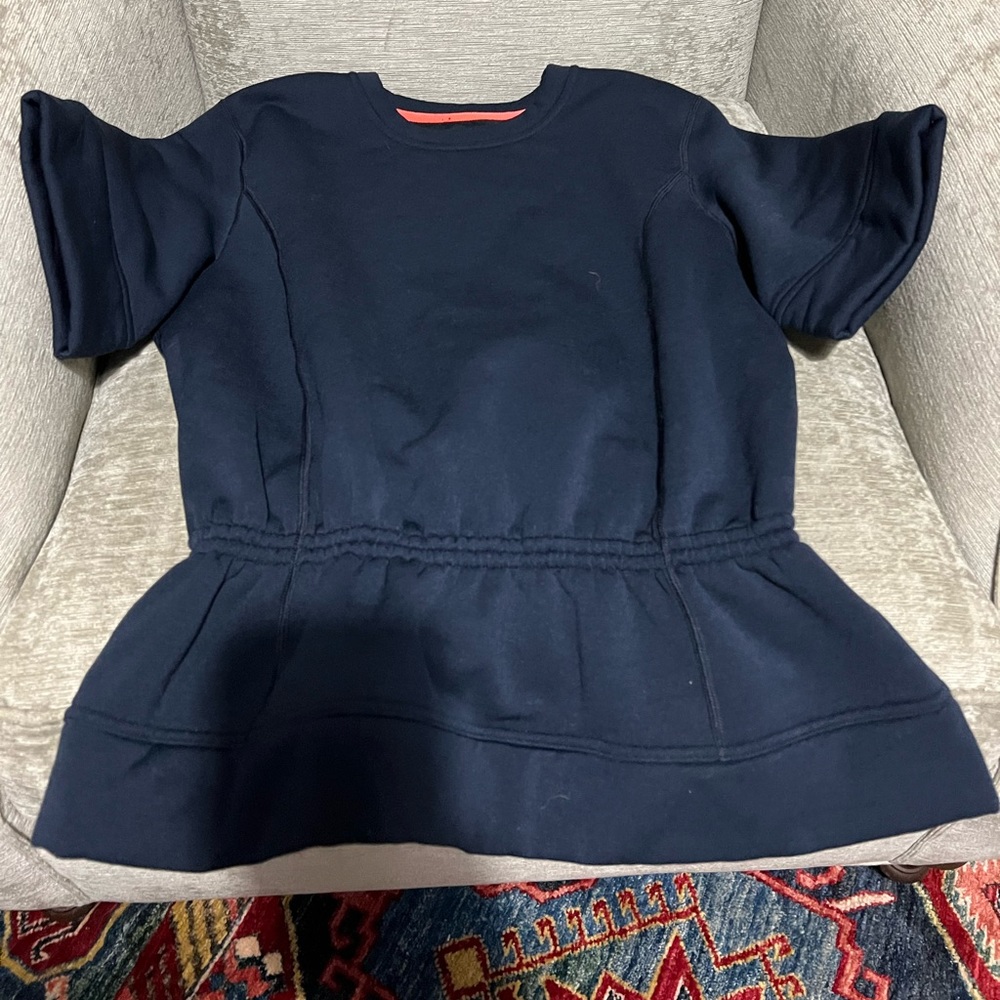 Lululemon fleece short sleeve peplum sweatshirt top